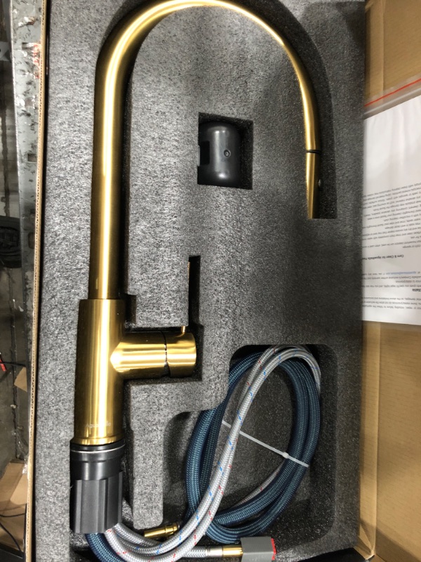 Photo 1 of AguaStella AS60BG Brushed Gold Kitchen Sink Faucet with Pull Down Sprayer Single Handle