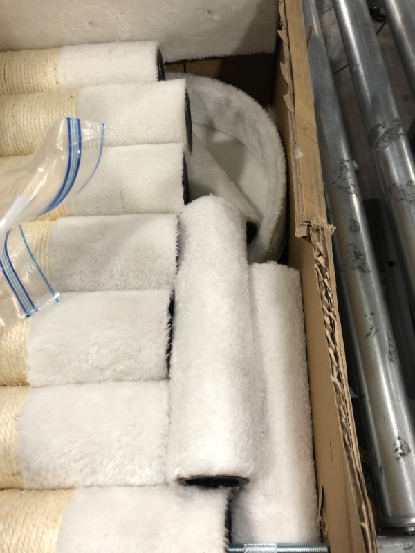 Photo 5 of Used / open hardware) Cat Tower Collection - Napping Perches, Cat Condo, 9 Sisal Rope Scratching Posts, Hanging Toys and Rope – Cat Tree for Indoor Cats by PETMAKER 5 Tier