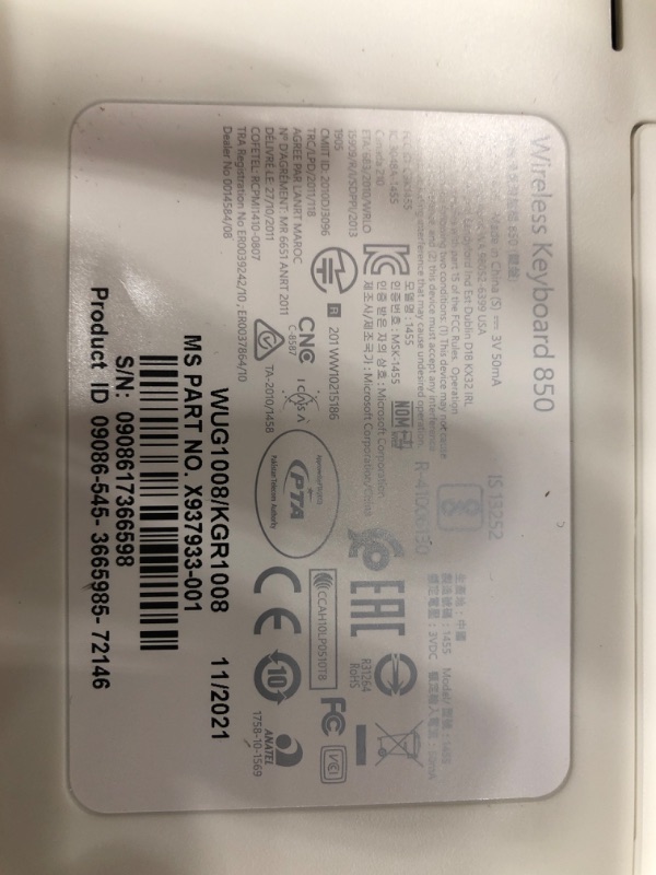 Photo 4 of ***please see comment***Microsoft Wireless Desktop 850 with AES ) - Black. Wireless Keyboard and Mouse Combo. Snap-In USB Transciever. Right/Left Hand Use Mouse
