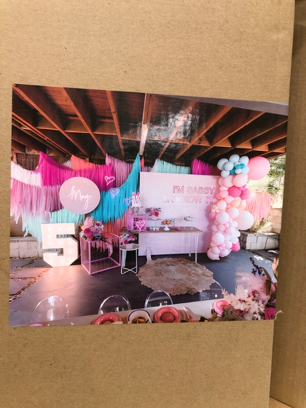 Photo 1 of 3FT Mosaic Balloon Frame 8 Marquee Light Up Numbers Pre-Cut Kit Thick Foam Board Decoration for Birthdays Anniversary Baby Shower…