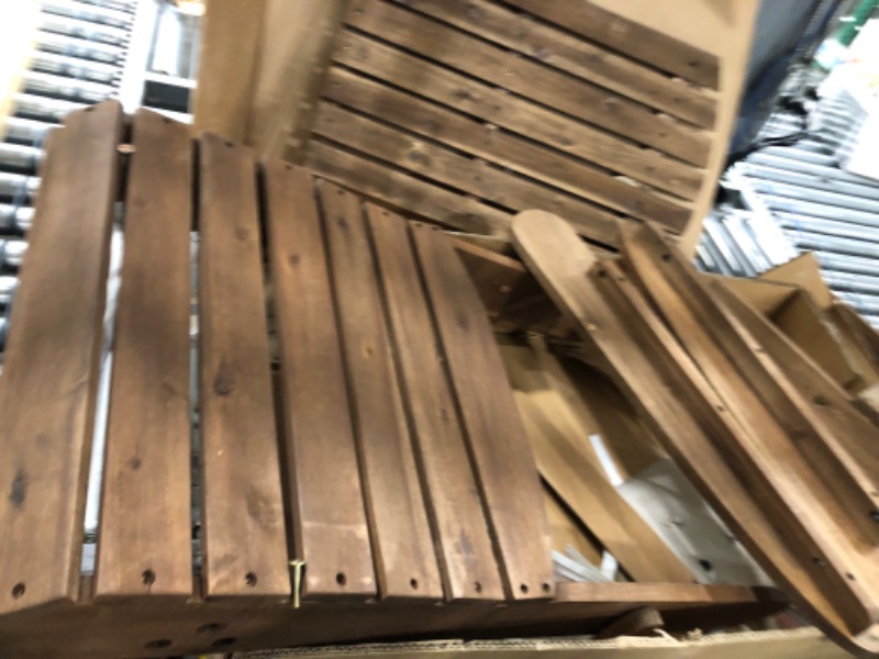 Photo 3 of **hardware incomplete**
Plant Theatre Wooden Adirondack Chair - Weather Resistant, Acacia Wood, Foldable Fire Pit Chairs for Porch, Deck, Lawn and Campfire - Outdoor Patio Furniture