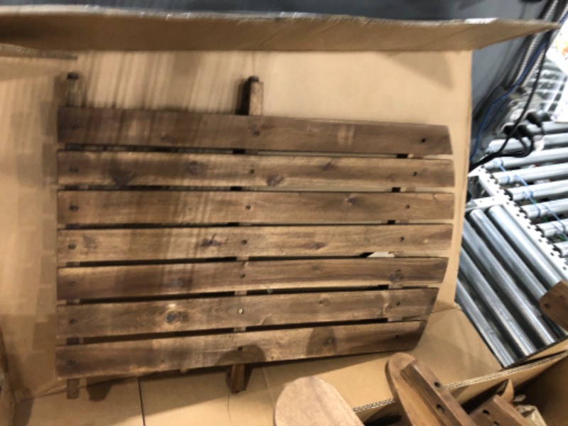 Photo 5 of **hardware incomplete**
Plant Theatre Wooden Adirondack Chair - Weather Resistant, Acacia Wood, Foldable Fire Pit Chairs for Porch, Deck, Lawn and Campfire - Outdoor Patio Furniture