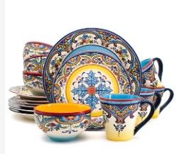 Photo 1 of **ONE BOWL AND ONE CUP MISSING**
Euro Ceramica Mugs Mult - Zanzibar 16-Piece Dishware Set
