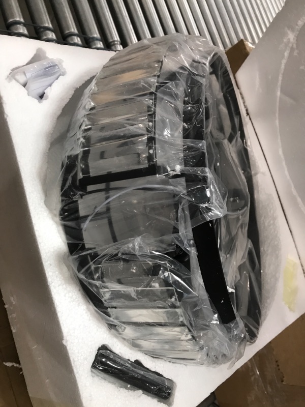 Photo 2 of Industrial Caged Ceiling Fan with Lights and Remote, 16 In Flush Mount Crystal Ceiling Fan, Reversible DC Motor Indoor Crystal Chandelier Ceiling Fan, 6 Speeds Low Profile Ceiling Fan for Bedroom Room