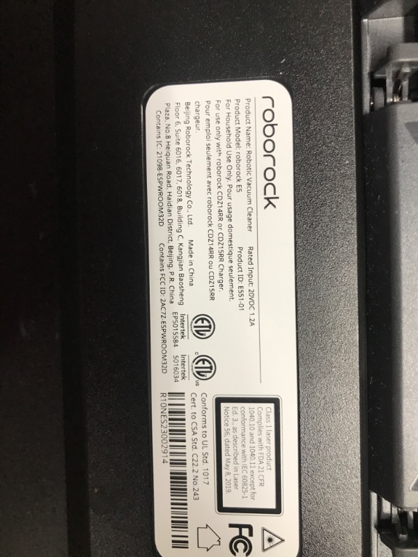 Photo 4 of *** TESTED- POWERS ON ****roborock E5 Mop Robot Vacuum and Mop, Self-Charging Robotic Vacuum Cleaner, 2500Pa Strong Suction, Wi-Fi Connected, APP Control, Works with Alexa, Ideal for Pet Hair, Carpets, Hard Floors (Black) E5Mop Black