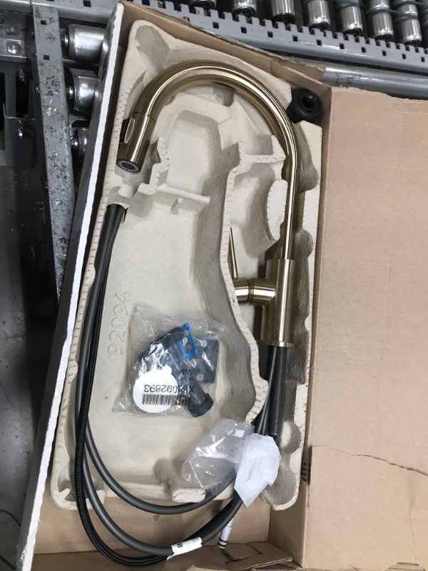 Photo 2 of *** INCOMPLETE*** Delta Faucet Trinsic Gold Kitchen Faucet, Kitchen Faucets with Pull Down Sprayer, Kitchen Sink Faucet, Gold Faucet for Kitchen Sink with Magnetic Docking Spray Head, Champagne Bronze 9159-CZ-DST Champagne Bronze Without Soap Dispenser St