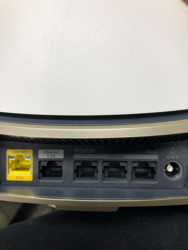 Photo 8 of ***OPENED, APPEARS OTHERWISE NEW*** NETGEAR Orbi Quad-Band WiFi 6E Mesh System (RBKE963), Router with 2 Satellite Extenders, Coverage up to 9,000 sq. ft, 200 Devices, 10 Gig Internet Port, AXE11000 802.11 Axe (Up to 10.8Gbps) WiFi 6E | 3-Pack