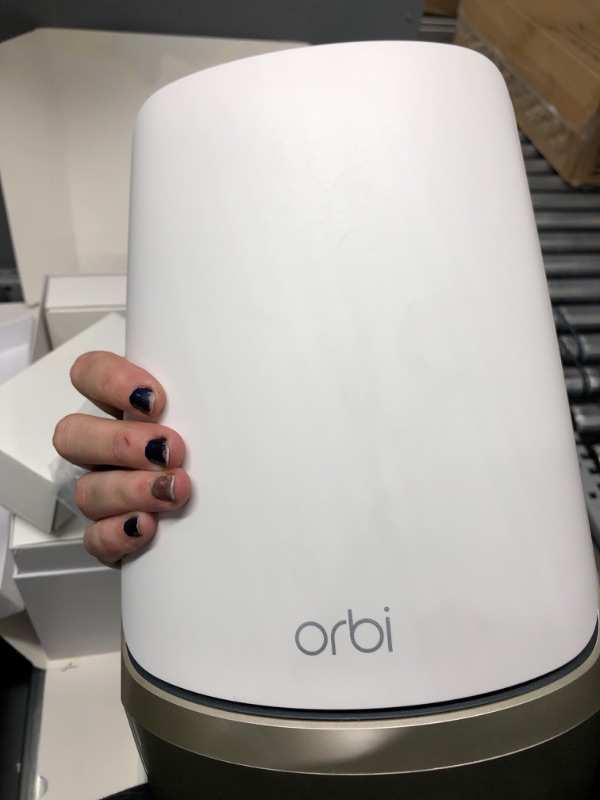 Photo 12 of ***OPENED, APPEARS OTHERWISE NEW*** NETGEAR Orbi Quad-Band WiFi 6E Mesh System (RBKE963), Router with 2 Satellite Extenders, Coverage up to 9,000 sq. ft, 200 Devices, 10 Gig Internet Port, AXE11000 802.11 Axe (Up to 10.8Gbps) WiFi 6E | 3-Pack