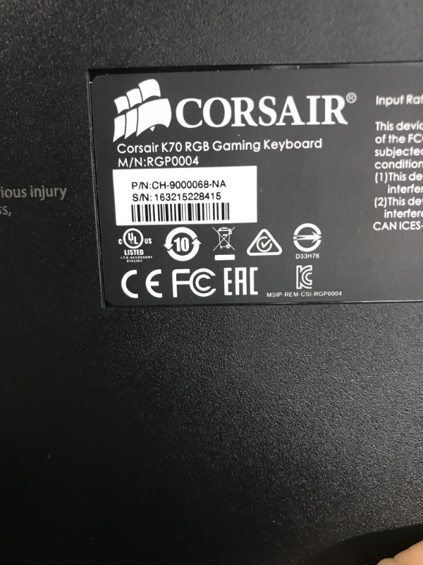 Photo 3 of Corsair Gaming K70 RGB LED Mechanical Gaming Keyboard - Cherry MX Red (CH-9000068-NA)
