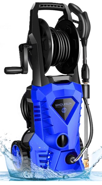 Photo 1 of **SEE NOTES** WHOLESUN WS 3000 Electric Pressure Washer 2.4GPM 1600W Power Washer with Hose Reel and Brush Blue