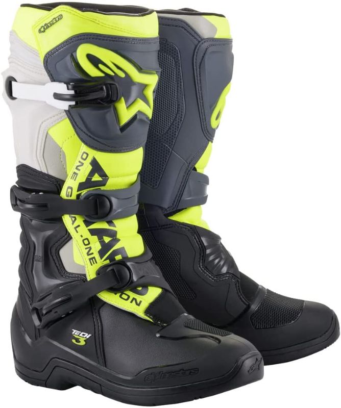 Photo 1 of Alpinestars Tech 3 Boots Blk/Cool Grey/Ylw/Fluo (Size 8) (2013018-1055-8)
