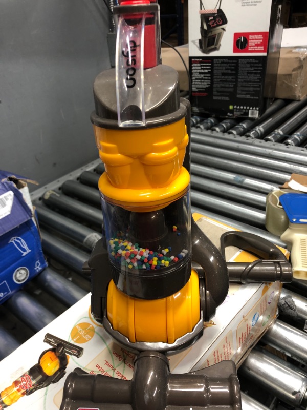 Photo 2 of Casdon Dyson Ball | Miniature Dyson Ball Replica For Children Aged 3+ | Features Working Suction To Add Excitement To Playtime Grey/Yellow