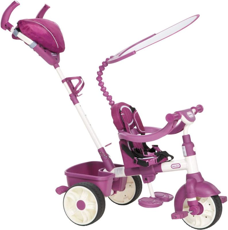 Photo 1 of ** USED** MISSING PARTS** Little Tikes 4-in-1 Trike Ride On, Pink/Purple, Sports Edition , Red
