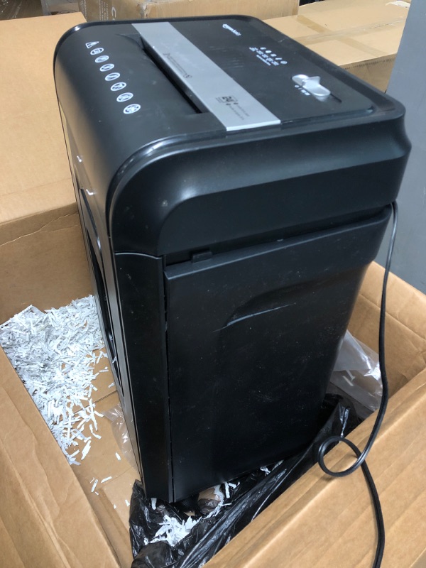 Photo 4 of Amazon Basics 12-Sheet High-Security Micro-Cut Paper, CD, and Credit Card Shredder with Pullout Basket
