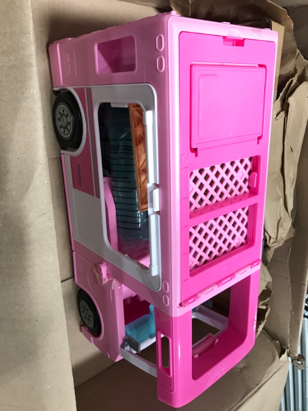 Photo 3 of Barbie Camper, Doll Playset with 50 Accessories, Transforms into Truck, Boat & House, Includes Pool, 3-in-1 Dream Camper
