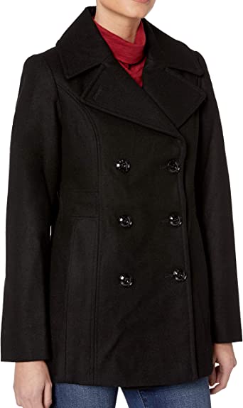 Photo 1 of LONDON FOG Women's Plus-Size Double Breasted Peacoat with Scarf
