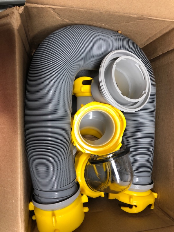 Photo 2 of Camco 39666 Deluxe 20' Sewer Hose Kit with Swivel Fittings and Wye Connector - Ready To Use Kit Complete with Sewer Wye and Elbow Fittings, Hoses, and Storage Caps 20' Sewer Hose Kit with Wye Connector