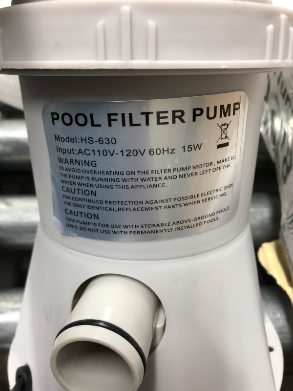 Photo 4 of 300 Gal Pool Filter Pump for Above Ground Pool with Cartridge Filter, Swimming Pool Filter Pump for Easy Set Pool, Metal Frame Pool, Inflatable Pool Upgraded Cartridge Filter Pump
