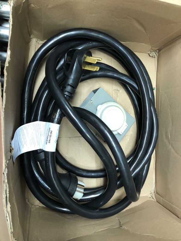 Photo 2 of HZXVOGEN 50 Amp Generator Power Cord 30FT STW 6/3 + 8/1 AWG Heavy Duty RV Power Adapter Cable Connection N14-50P & SS2-50R CS6364 Twist Lock Connectors