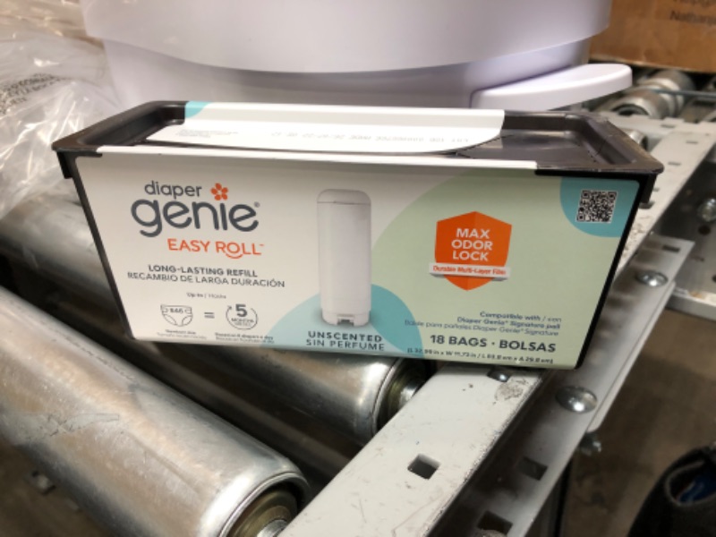 Photo 4 of Diaper Genie Signature Pail Includes 1 Easy Roll Refill with 18 Bags | Holds Up to 846 Newborn-Sized Diapers Per Refill
