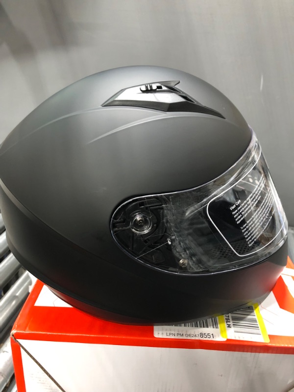 Photo 2 of GLX GX11 Compact Lightweight Full Face Motorcycle Street Bike Helmet with Extra Tinted Visor DOT Approved (Matte Black, Medium) Matte Black Medium