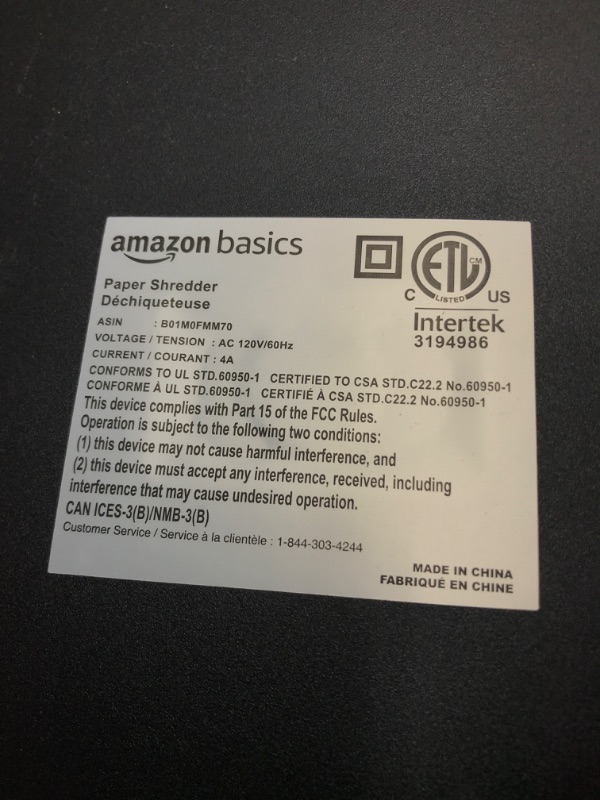 Photo 3 of Amazon Basics 15-Sheet Cross-Cut Paper, CD Credit Card Office Shredder 15 Sheet - original model Shredder 