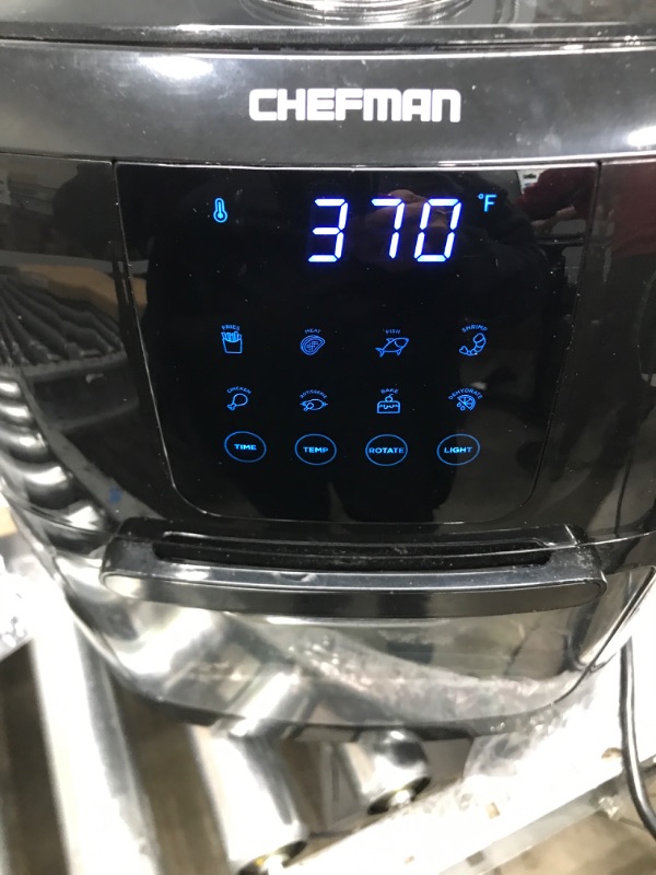 Photo 3 of Chefman 6.3-Qt 4-In-1 Digital Air Fryer+, Rotisserie, Dehydrator, Convection Oven, XL Family Size, 8 Touch Screen Presets, BPA-Free, Auto Shutoff, Accessories Included, Black