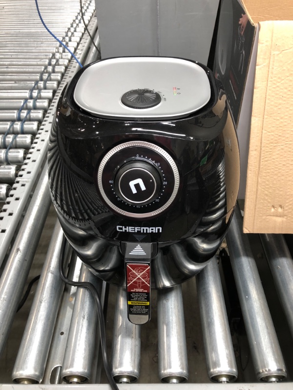 Photo 1 of Chefman 6.5 Quart Air Fryer Oven with Space Saving Flat Basket, Oil Free Hot Airfryer with 60 Minute Timer & Auto Shut Off, Dishwasher Safe Parts, BPA-Free, Family Size, X-Large, Black