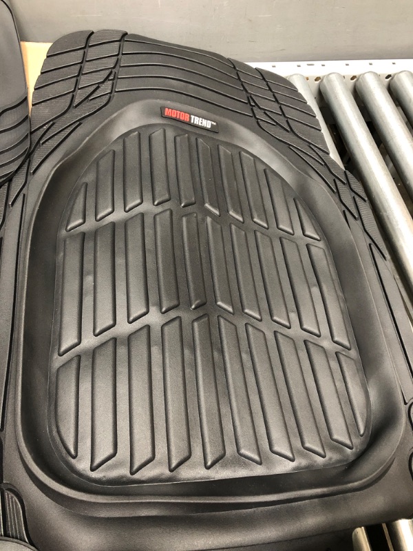 Photo 2 of Motor Trend - MT-923-BK 923-BK Black FlexTough Contour Liners-Deep Dish Heavy Duty Rubber Floor Mats for Car SUV Truck & Van-All Weather Protection, Universal Trim to Fit Full Set Black