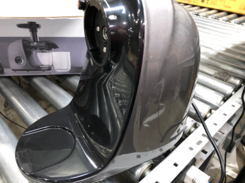 Photo 1 of Jocuu Slow Masticating Juicer with 2-Speed Modes - Cold Press Juicer Machine - Quiet Motor & Reverse Function - Easy to Clean Juicer Extractor - Juice Recipes for Fruits & Vegetables (Grey) Gray