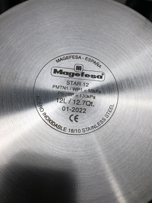 Photo 4 of *** MISSING SILICONE GASKET *** MAGEFESA Star Quick Easy To Use Pressure Cooker, 18/10 Stainless Steel, Suitable for induction. ,Thermodiffusion bottom, 3 Security Systems (12 QUART) 12 Qts