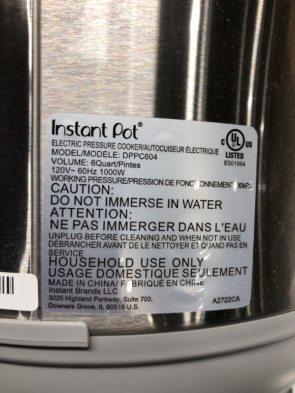 Photo 6 of *** POWERS ON *** Instant Pot Duo Plus, 6-Quart Whisper Quiet 9-in-1 Electric Pressure Cooker, Slow Cooker, Rice Cooker, Steamer, Sauté, Yogurt Maker, Warmer & Sterilizer, Free App with 1900+ Recipes, Stainless Steel 6QT Duo Plus