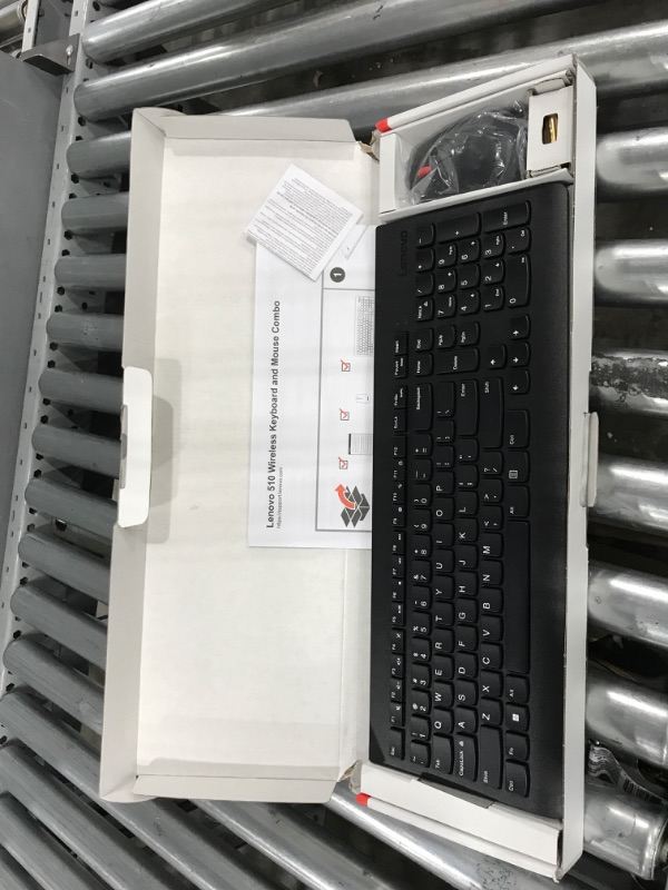Photo 1 of Lenovo 510 Wireless Keyboard & Mouse Combo, 2.4 GHz Nano USB Receiver, Full Size, Island Key Design, Left or Right Hand, 1200 DPI Optical Mouse, GX30N81775, Black
