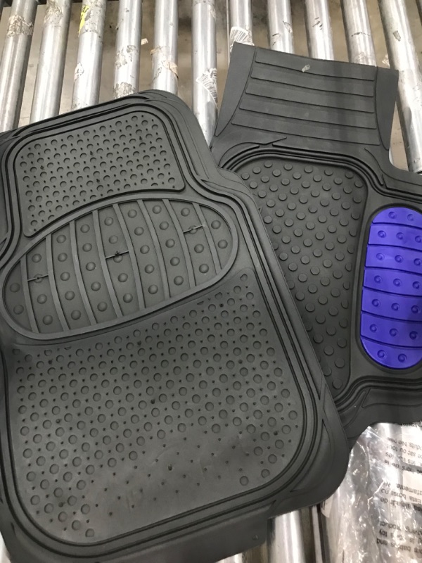 Photo 2 of Automotive Floor Mats Blue Climaproof for All Weather Protection Universal Fit Heavy Duty Rubber fits Most Cars, SUVs, and Trucks (Full Set Trim to Fit) FH Group F11500BLUE