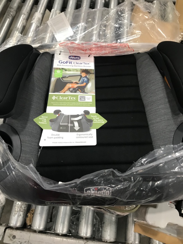 Photo 1 of Chicco GoFit ClearTex Backless Booster Car Seat - Shadow | Black Shadow GoFit with ClearTex No Chemicals