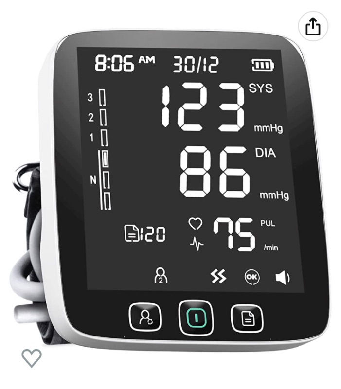 Photo 1 of All New LAZLE Blood Pressure Monitor - Automatic Upper Arm Machine & Accurate Adjustable Digital BP Cuff Kit - Largest Backlit Display - 200 Sets Memory, Includes Batteries, Carrying Case