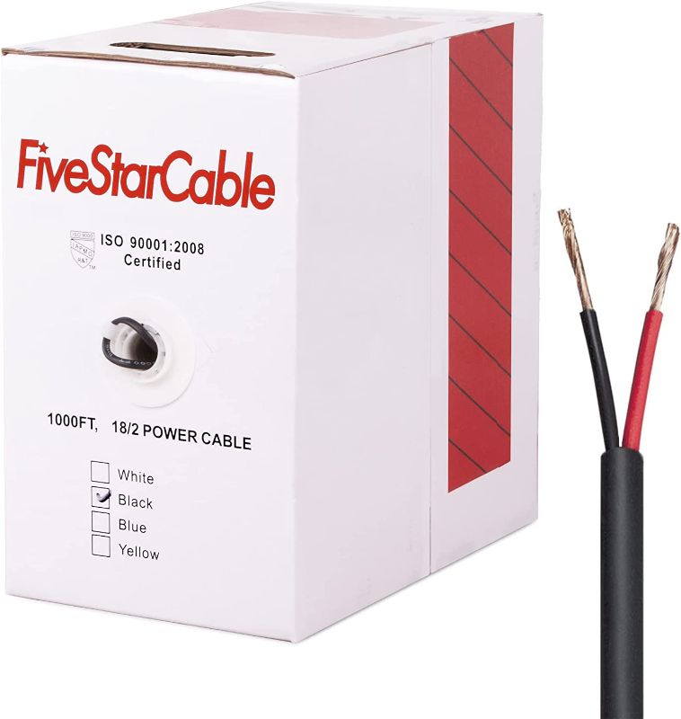 Photo 2 of 
FiveStarCable 18/2 Power Cable 1000 ft 18-2 Gauge Security/Alarm/Audio/Control Low Voltage Cable Wire 18 AWG