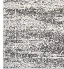 Photo 1 of Abstract Power-Loomed Ivory & Dark Gray Area Rug 