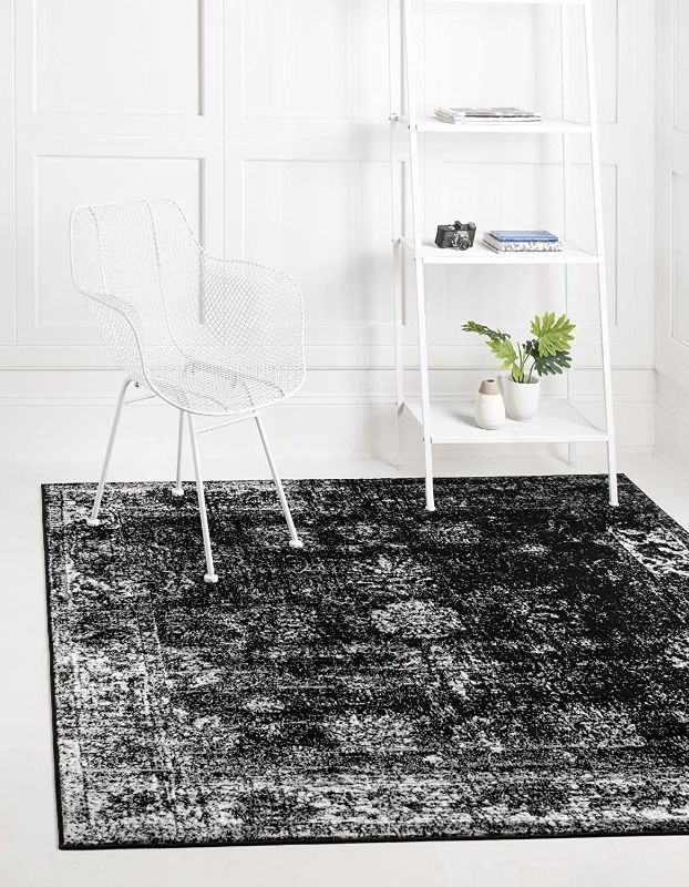 Photo 1 of 
Unique Loom Sofia Collection Area Rug - Casino (7-10" Square, Black/ Ivory)