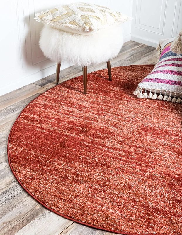 Photo 1 of 
Unique Loom Del Mar Collection Area Rug- Modern Transitional Inspired Tonal Design (6' 0 x 6' 0 Round, Terracotta/ Red)
Size:6' 1" Round
Color:Terracotta/Red