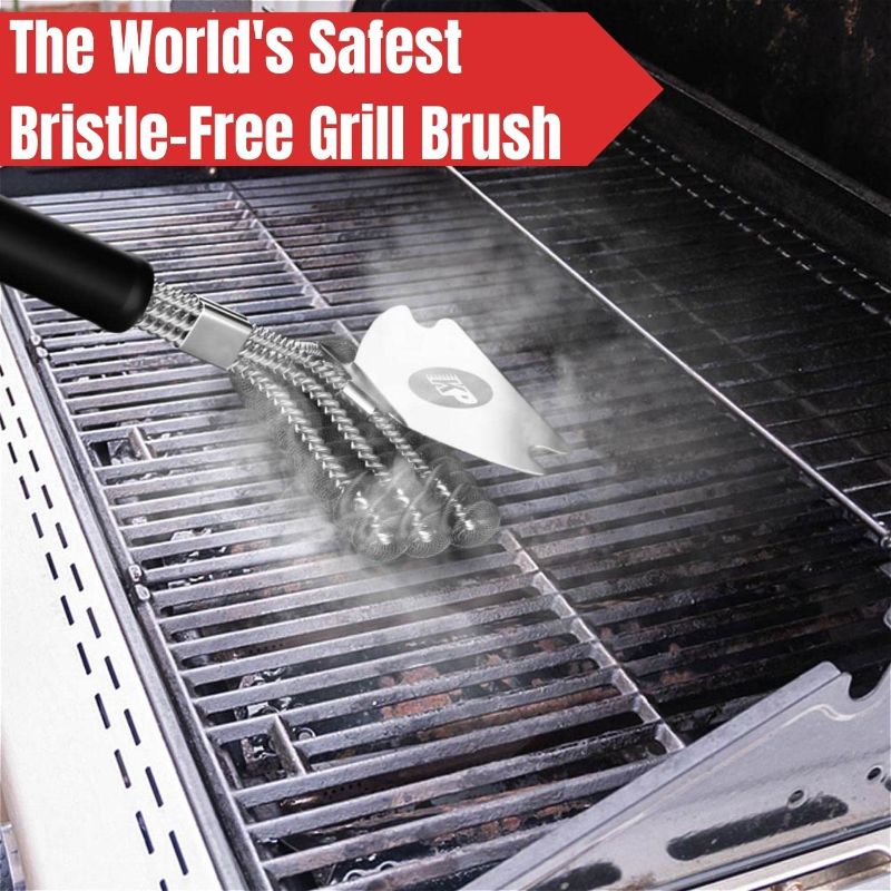 Photo 1 of  3 in 1 Dream Set- Safe Grill Cleaning Kit - Bristle Free Grill Brush for Outdoor Grill w/ Grill Scraper +Heavy Duty Grill Mat|Best BBQ Brush for Grill