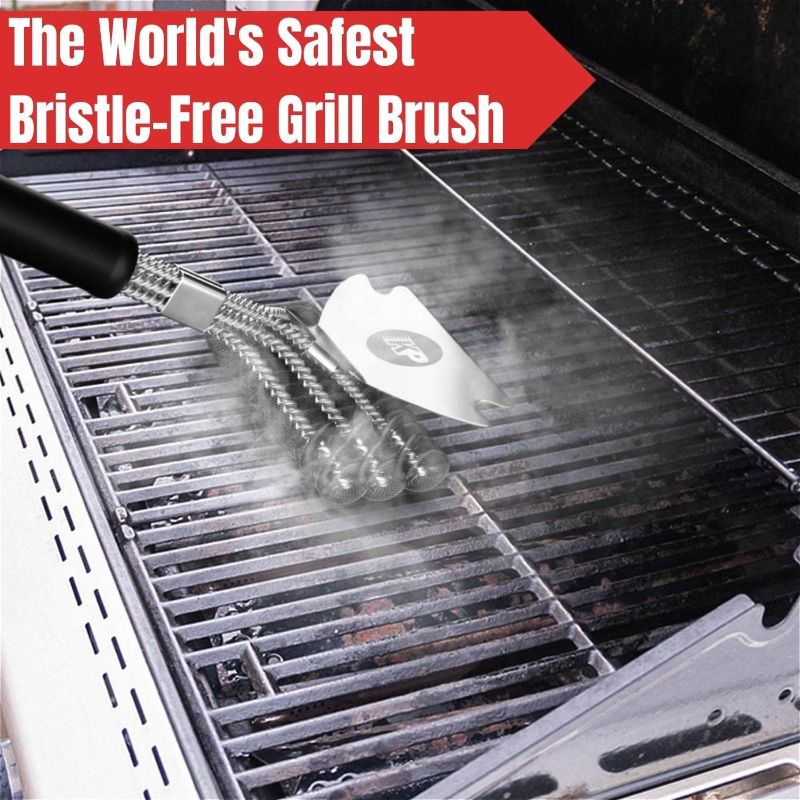 Photo 1 of  3 in 1 Dream Set- Safe Grill Cleaning Kit - Bristle Free Grill Brush for Outdoor Grill w/ Grill Scraper +Heavy Duty Grill Mat|Best BBQ Brush for Grill...