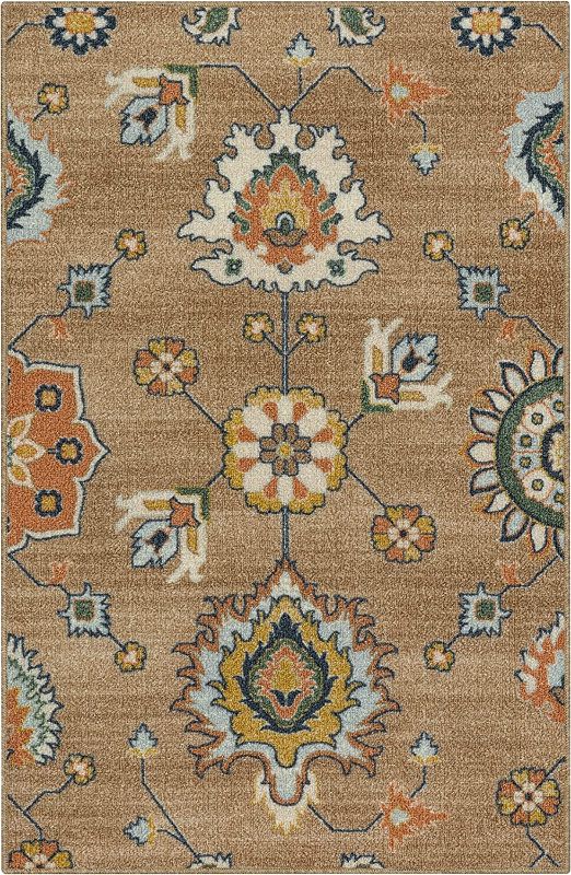 Photo 1 of 
Maples Rugs Fleur Contemporary Motif Kitchen Rugs Non Skid Accent Area Carpet [Made in USA], Neutral/Multi, 2' x 6'
Color:Neutral/Multi
Pattern Name:Fleur