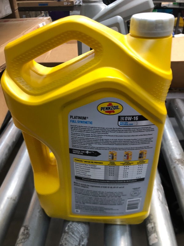 Photo 3 of Pennzoil Platinum Full Synthetic 0W-16 Motor Oil (5-Quart, Single) 5 Quart 1-Pack 0W-16