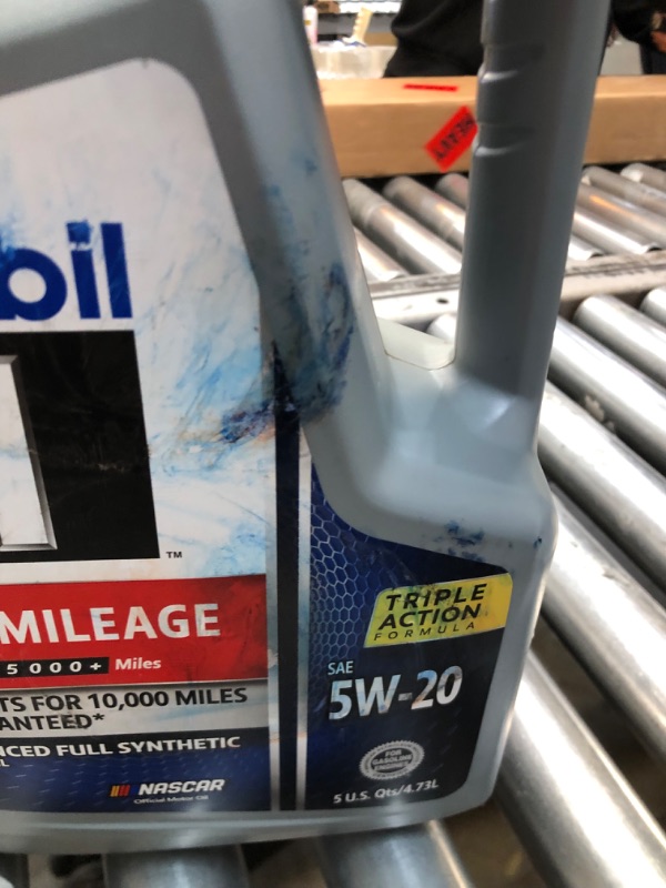 Photo 2 of **has leaked**
Mobil 1 High Mileage Advanced Full Synthetic Motor Oil - 4.73 L jug