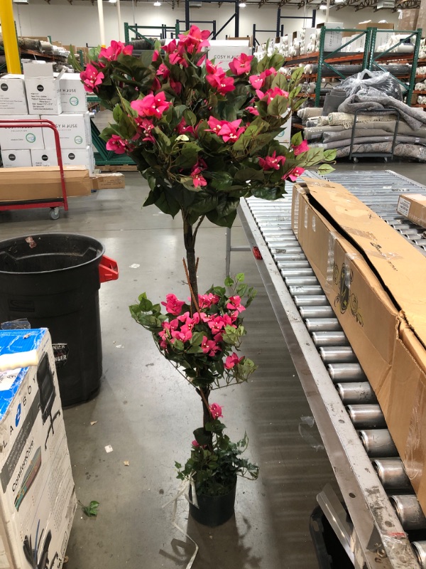 Photo 2 of 5 ft. Artificial Mini Bougainvillea Topiary Silk Tree