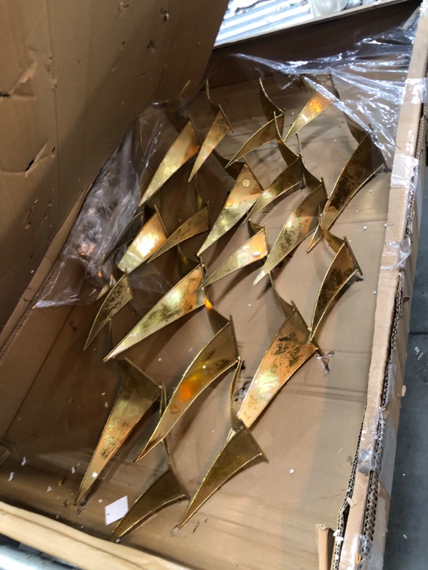 Photo 4 of **USED**
Deco 79 Metal Bird Foiled Flying Flock Of Wall Decor, 47" x 4" x 21", Gold 47" x 4" x 21" Gold