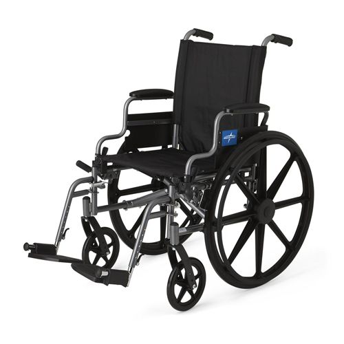 Photo 1 of **USED**
Medline K4 Basic Lightweight Wheelchair with Swing-Back Desk-Length Arms and Swing-Away Footrests, 300 lb. Weight Capacity, 16" Width
