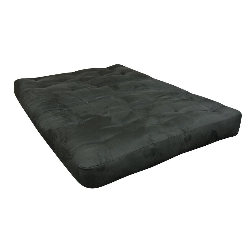 Photo 1 of 4" All Cotton #604 Full Black Microfiber Futon Mattress, Cotton, 1, Black Microfiber
