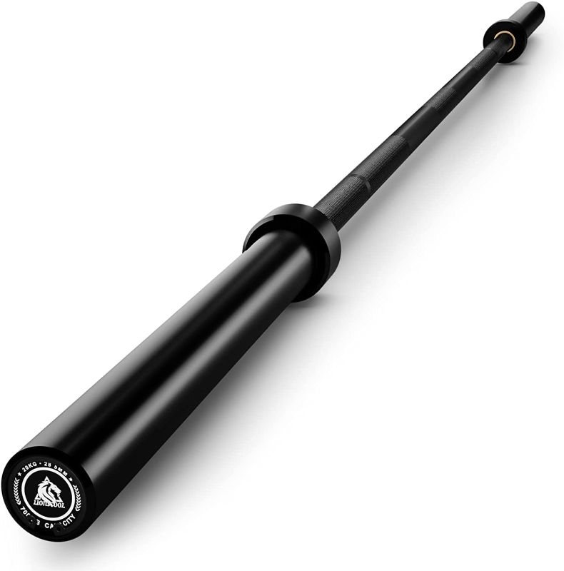 Photo 1 of 
LIONSCOOL 7ft Olympic Bar for Weightlifting and Power Lifting, 2 Inch Barbell Bar for Squats, Deadlifts, Presses, Rows and Curls,...
Color:Black E-coating, 500LBS, Center Knurl